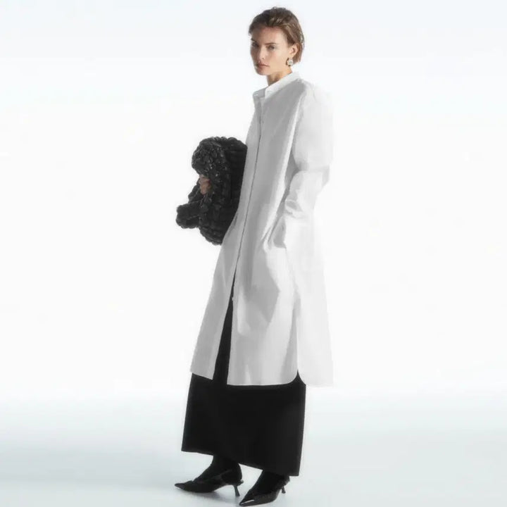 [BUNJANG] COS Oversized Grandad Collar Shirt Dress / COS 오버사이즈 그랜대드 칼라 셔츠원피스 프리사이즈