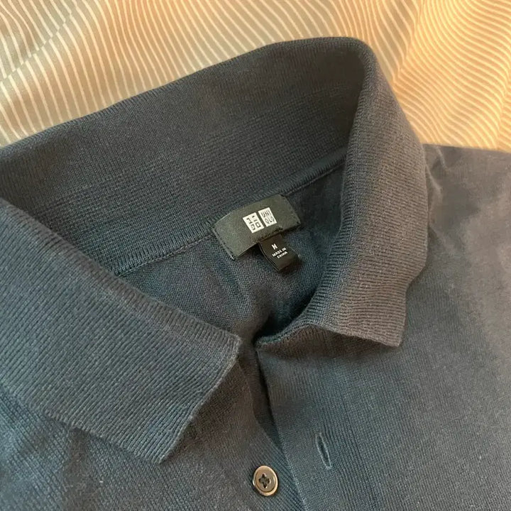 [BUNJANG] Uniqlo Washable Knit Polo Sweater Navy / 유니클로 워셔블니트폴로스웨터 네이비