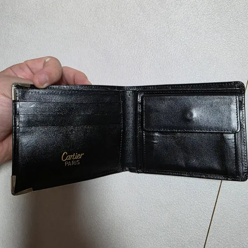 [BUNJANG] Cartier Black Leather Bifold Wallet / 까르띠에 블랙 가죽 반지갑