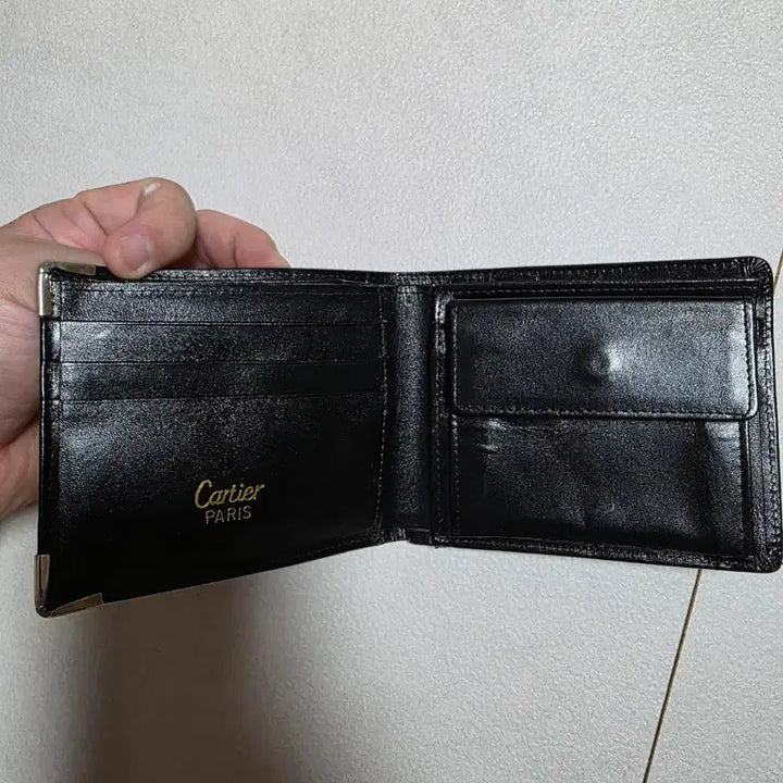 [BUNJANG] Cartier Black Leather Bifold Wallet / 까르띠에 블랙 가죽 반지갑