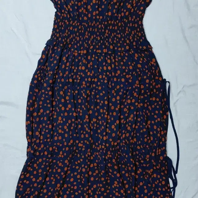 [BUNJANG] Mila Owen Dot Tiered Shirring Long Dress Size 0 / [정품] Mila Owen 도트 티어드 셔링 롱 원피스 (Size 0)