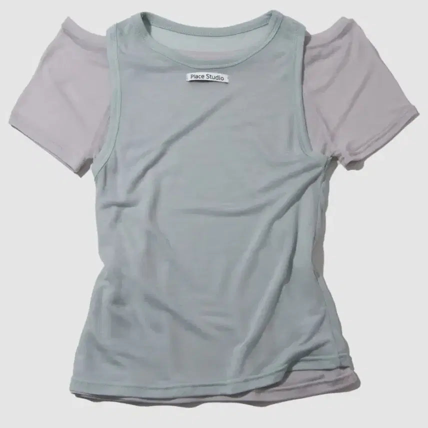 [BUNJANG] Place Studio Layered Two-Piece T-Shirt Set / Place Studio 투피스 레이어드 반팔 티셔츠