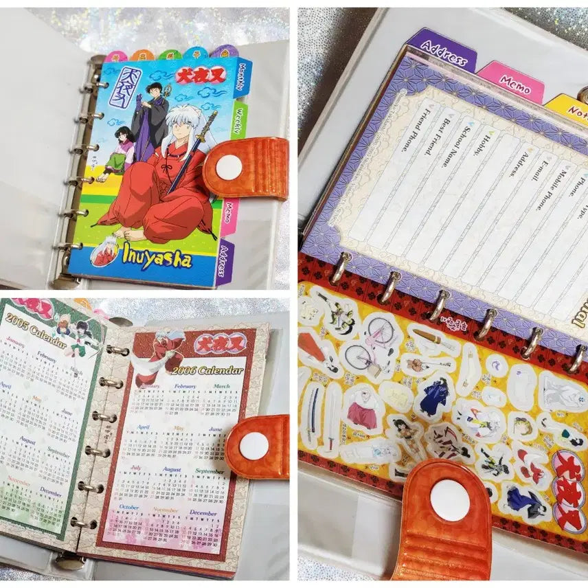 [BUNJANG] Inuyasha 6-Ring Binder Diary Bundle Set / 이누야샤 육공다이어리 3개 일괄