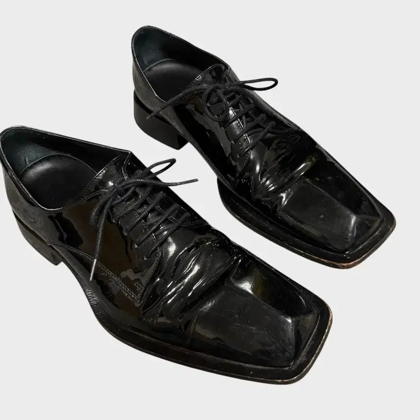 [BUNJANG] Martin Rose Square Toe Patent Leather Derby Shoes / 마틴로즈 스퀘어토 페이던트 유광 더비 슈즈 43 280 로퍼
