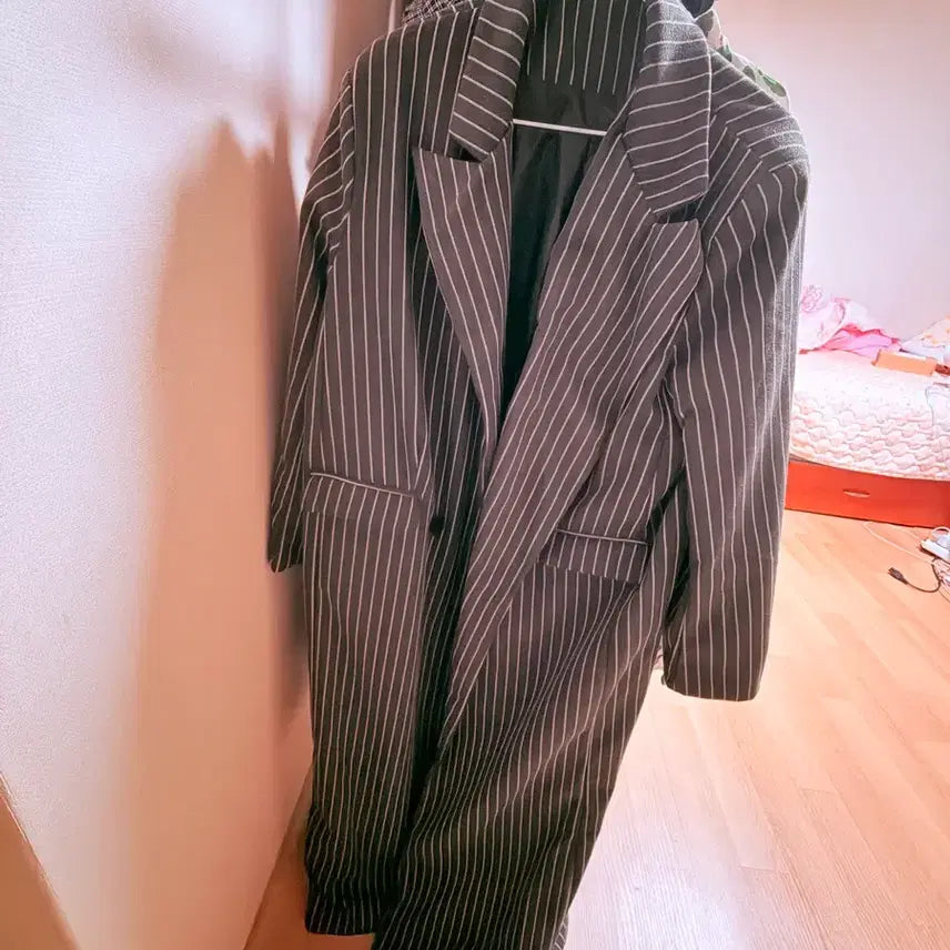 [BUNJANG] Generic Striped Long Coat / 롱코트(주윤발코트길이)