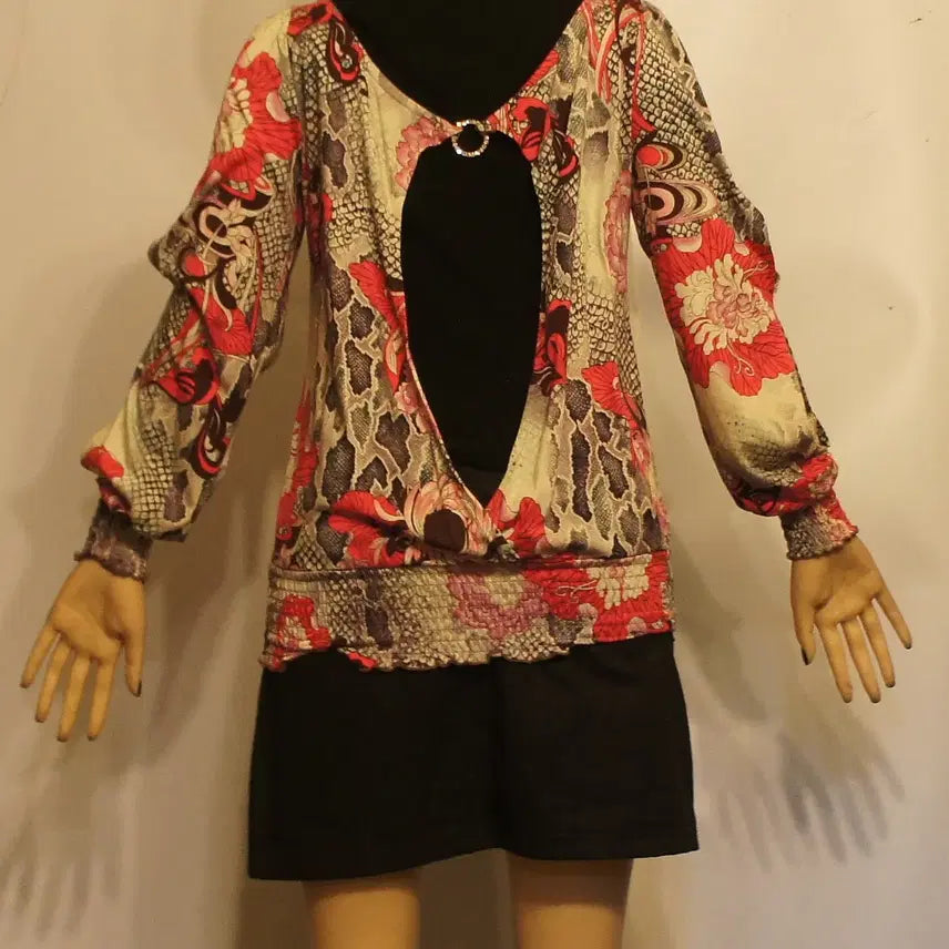 [BUNJANG] 1901 Retro Flower Print Blouse Women&
