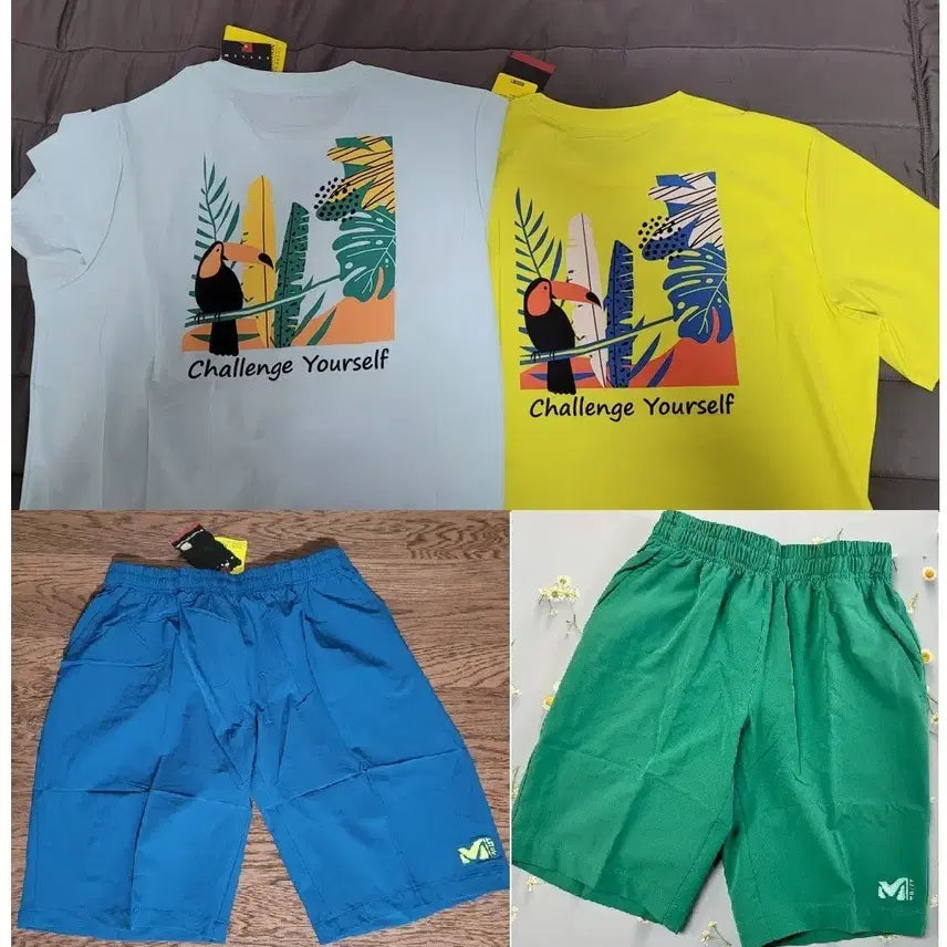 [BUNJANG] Millet Summer Spandex Set (2 Tops + 2 Shorts) / 새제품 105~110 밀레 여름 스판소재 반팔티2+반바지2 총4개 일괄