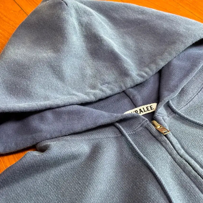 [SOLD OUT] [4] 25aw 오라리 다이드 피마 스웻 후드집업 라이트네이비
