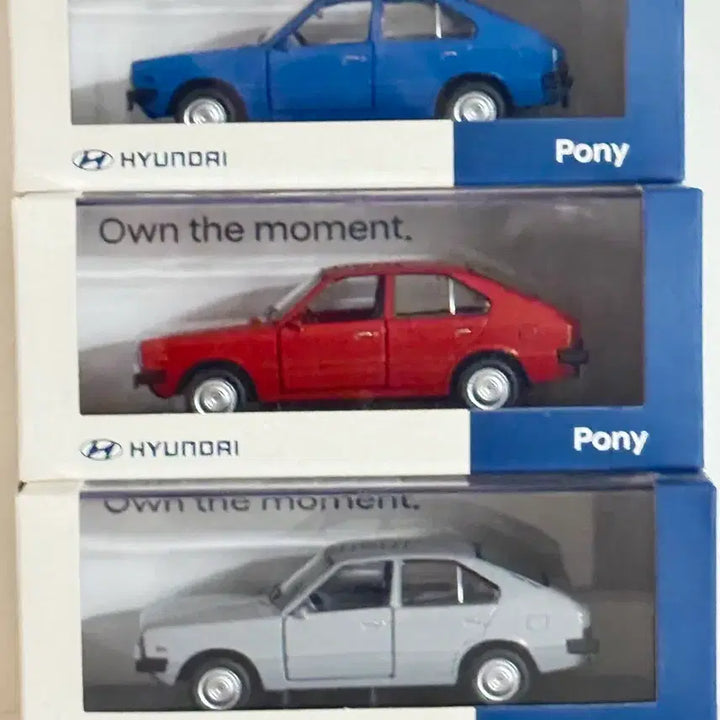 [BUNJANG] Hyundai Pony Miniature Car Bundle Set / 현대 포니 미니카 블루/레드/화이트 3대 일괄 판매