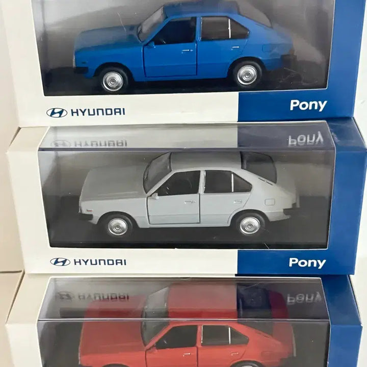 [BUNJANG] Hyundai Pony Miniature Car Bundle Set / 현대 포니 미니카 블루/레드/화이트 3대 일괄 판매