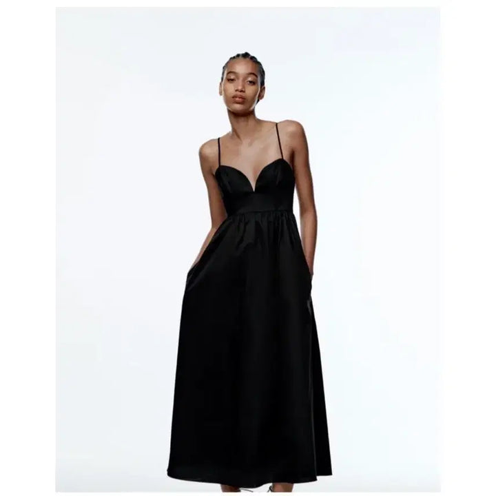 [SOLD OUT] ZARA 자라  페이크 레더 롱 원피스