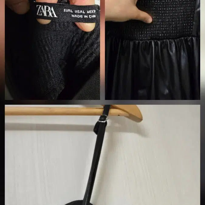 [SOLD OUT] ZARA 자라  페이크 레더 롱 원피스