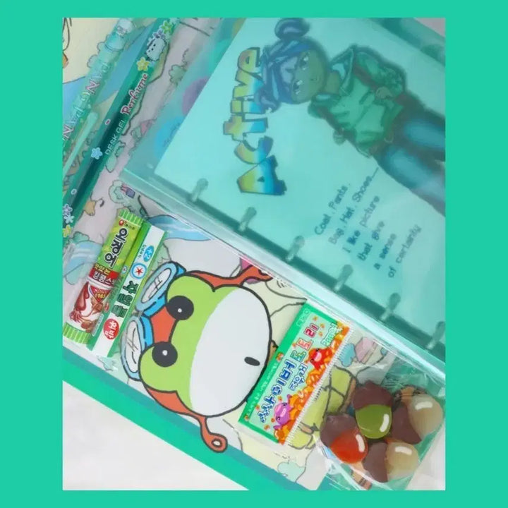 [BUNJANG] Vintage Stationery Bundle: Frog Parody Diary, Squirrel Eraser, Penguin Sharp, Gel Pen / [고전문구]개골구리 먹지마 패러디 고전다이어리 꼬마또래 치비태로 일괄