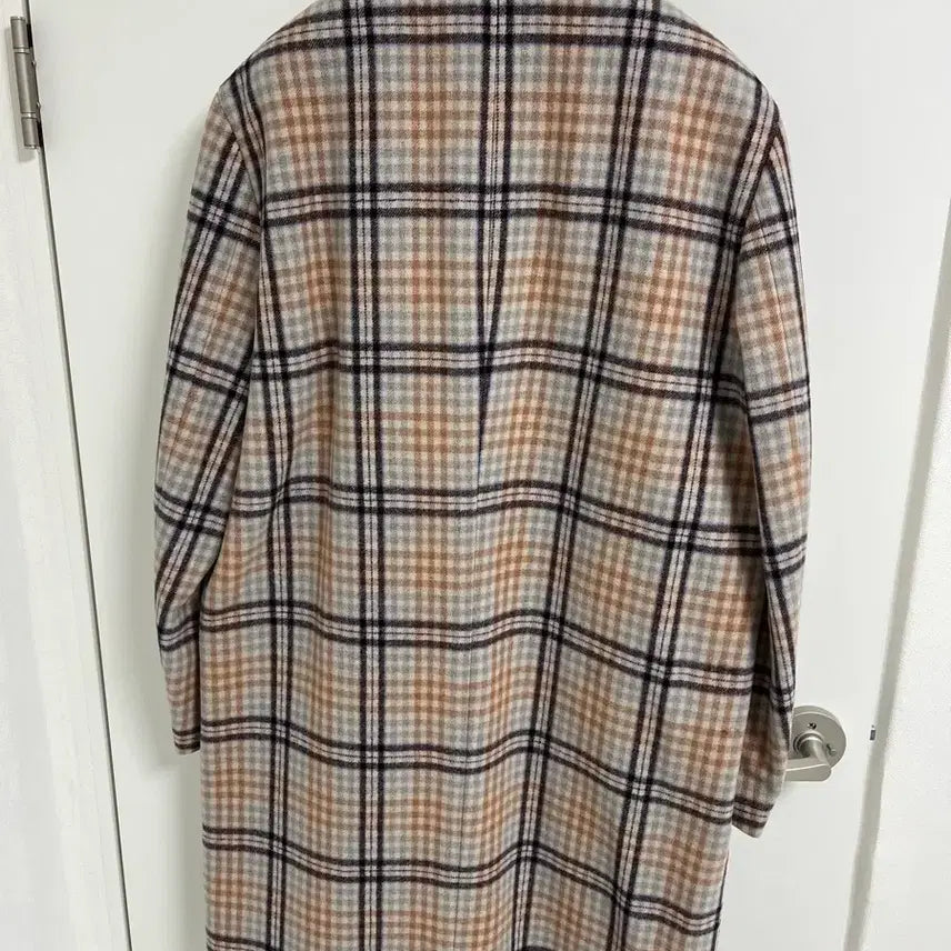 [BUNJANG] ZIOZIO Check Semi-Double Coat / 지오송지오 체크 반더블코트 100-105