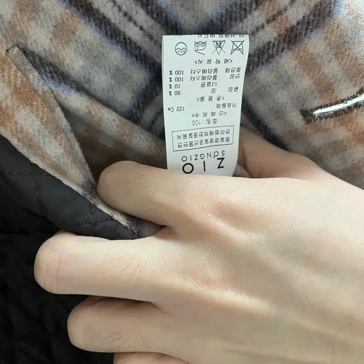 [BUNJANG] ZIOZIO Check Semi-Double Coat / 지오송지오 체크 반더블코트 100-105