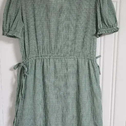 [BUNJANG] ahwe Green Check Long Dress / ahwe 그린 면 체크 카라 롱 원피스
