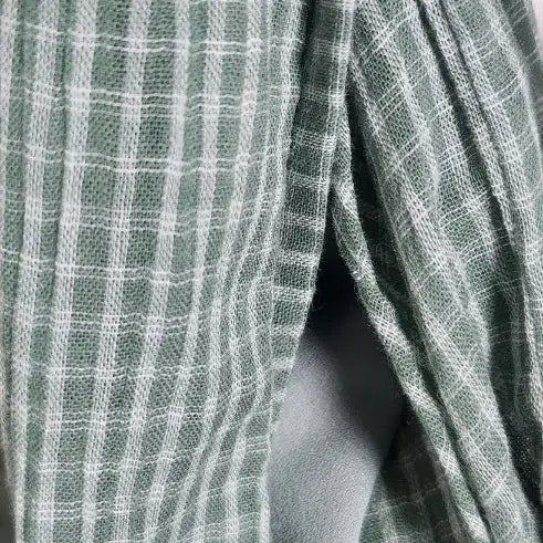 [BUNJANG] ahwe Green Check Long Dress / ahwe 그린 면 체크 카라 롱 원피스