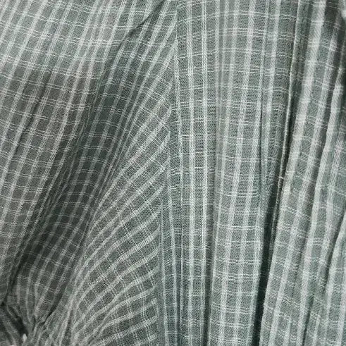 [BUNJANG] ahwe Green Check Long Dress / ahwe 그린 면 체크 카라 롱 원피스