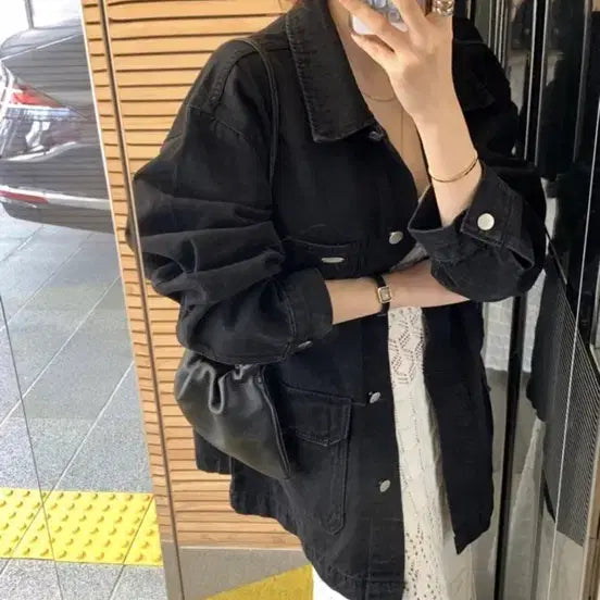 [SOLD OUT] 드하우 위켄드 워크 자켓 흑청 데님 러브미우