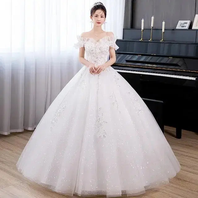 [BUNJANG] Off-shoulder Wedding Dress / 판매)웨딩드레스 졸업사진드레스 셀프웨딩