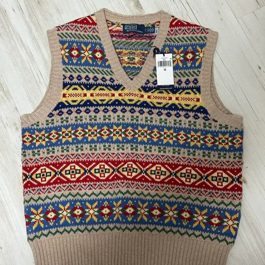[SOLD OUT] 새상품급)폴로 페어아일 니트 베스트 M