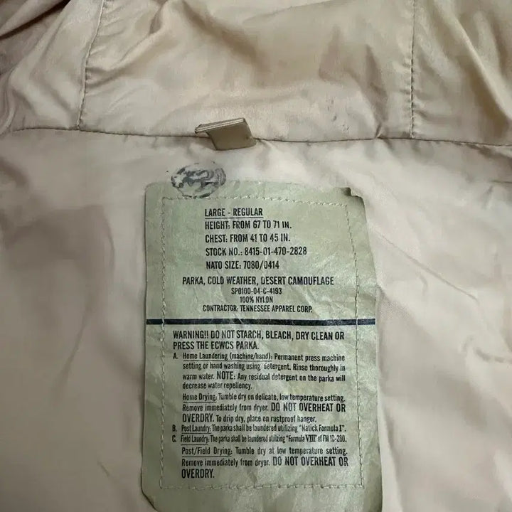 [BUNJANG] US Military ECWCS Parka Desert Camo L/R Jacket / 미군 ECWCS 파카 사막삼색 L/R