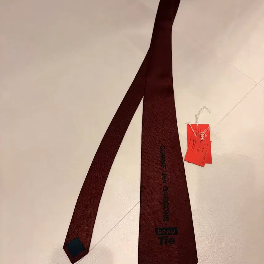 [BUNJANG] Comme des Garcons Burgundy Logo Tie / 새상품 꼼데가르송 넥타이