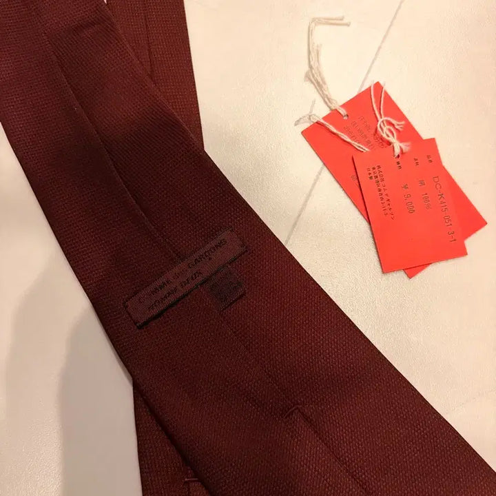 [BUNJANG] Comme des Garcons Burgundy Logo Tie / 새상품 꼼데가르송 넥타이