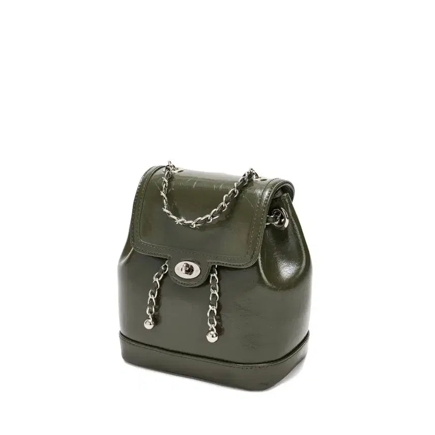 [BUNJANG] Cardinal Red Mini Chain Backpack / 카디널레드 하우아백 미니 카키