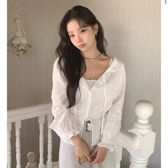 [BUNJANG] Mono Daily Andew Puff Blouse White / 새제품) 모노데일리 앤듀 퍼프 블라우스 화이트