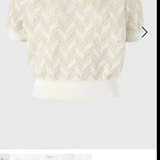 [BUNJANG] ORR Leaf Jacquard Knit Short Sleeve Beige L / ORR 리프 자가드 니트 베이지 반팔 L