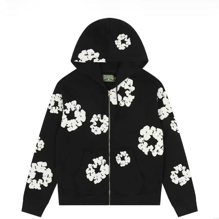 [BUNJANG] Denim Tears Cotton Hoodie Zip-up Black / [M]데님티어스 코튼 후드 집업 블랙