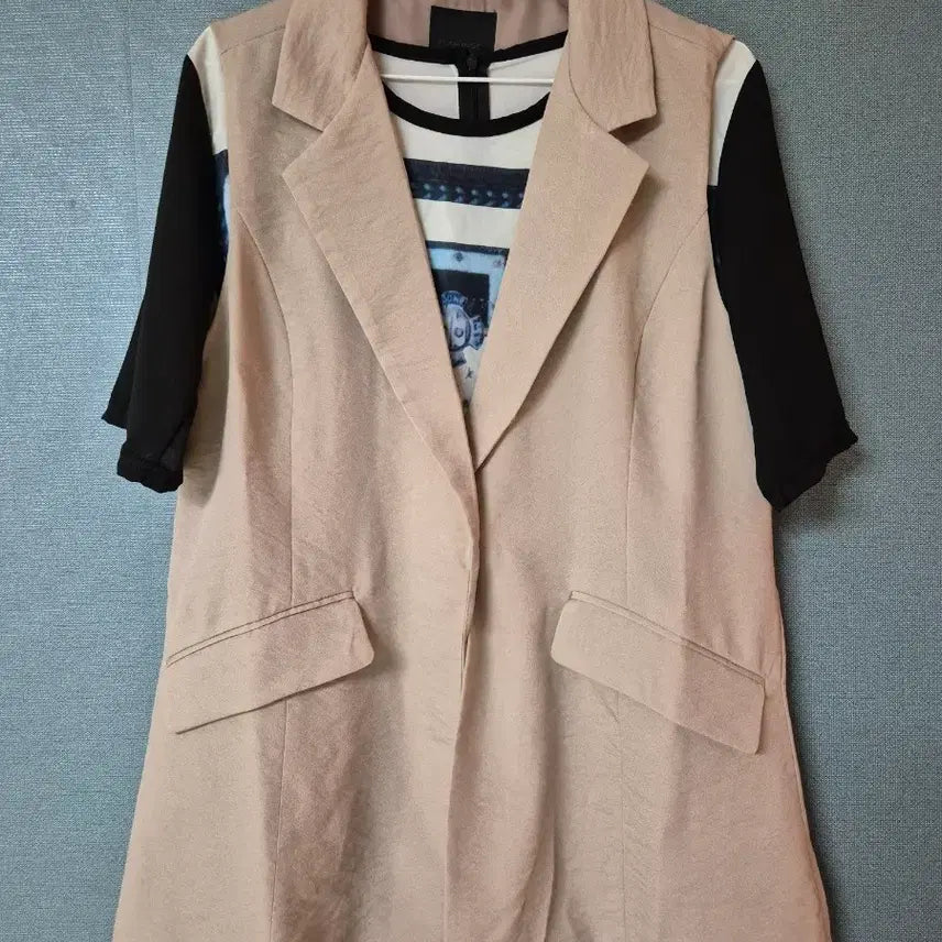 [BUNJANG] Beige Rayon Vest and Wide Pants Set / 인견 조끼+팬츠 셋업(새상품)66