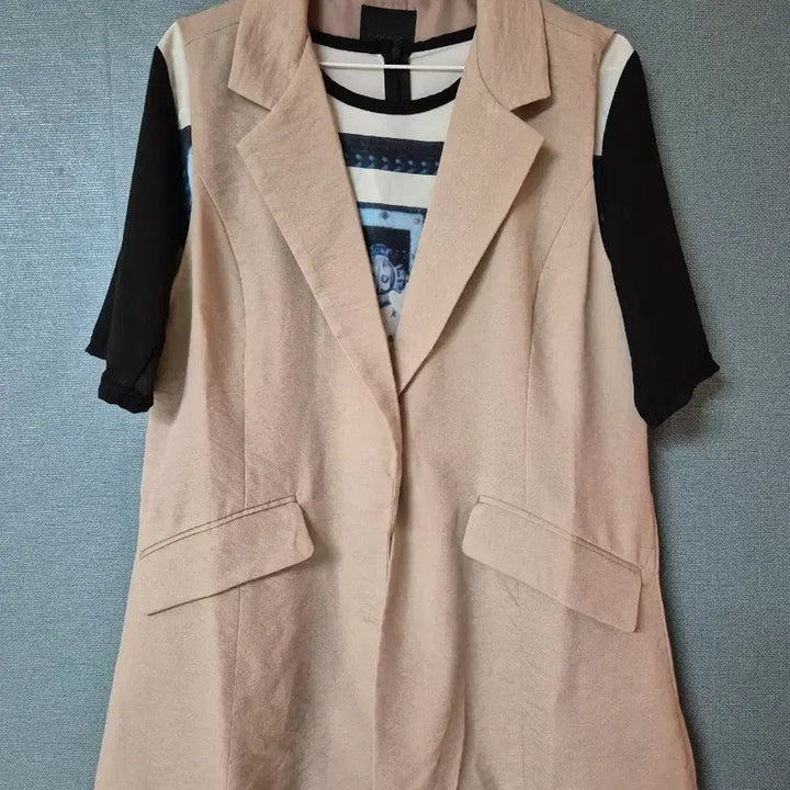 [BUNJANG] Beige Rayon Vest and Wide Pants Set / 인견 조끼+팬츠 셋업(새상품)66
