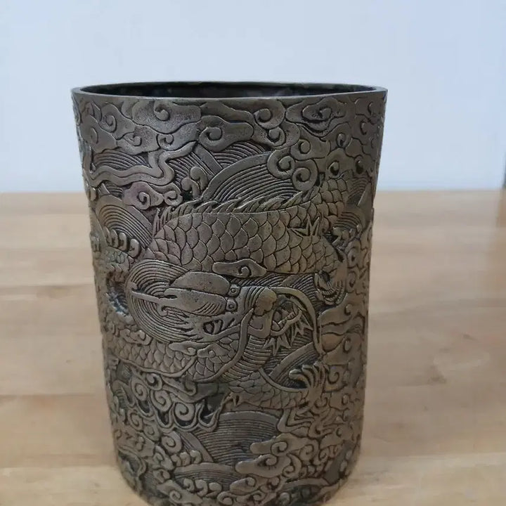 [BUNJANG] Antique White Copper Pencil Case / 백동 필통