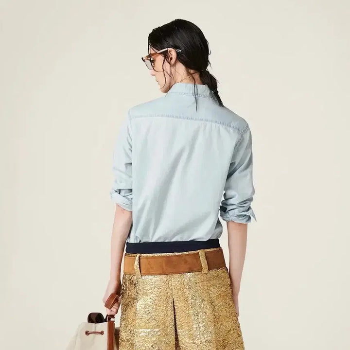 [BUNJANG] Miu Miu Chambray Shirt Size 38 / 미우미우 샴브레이 셔츠 38 사이즈