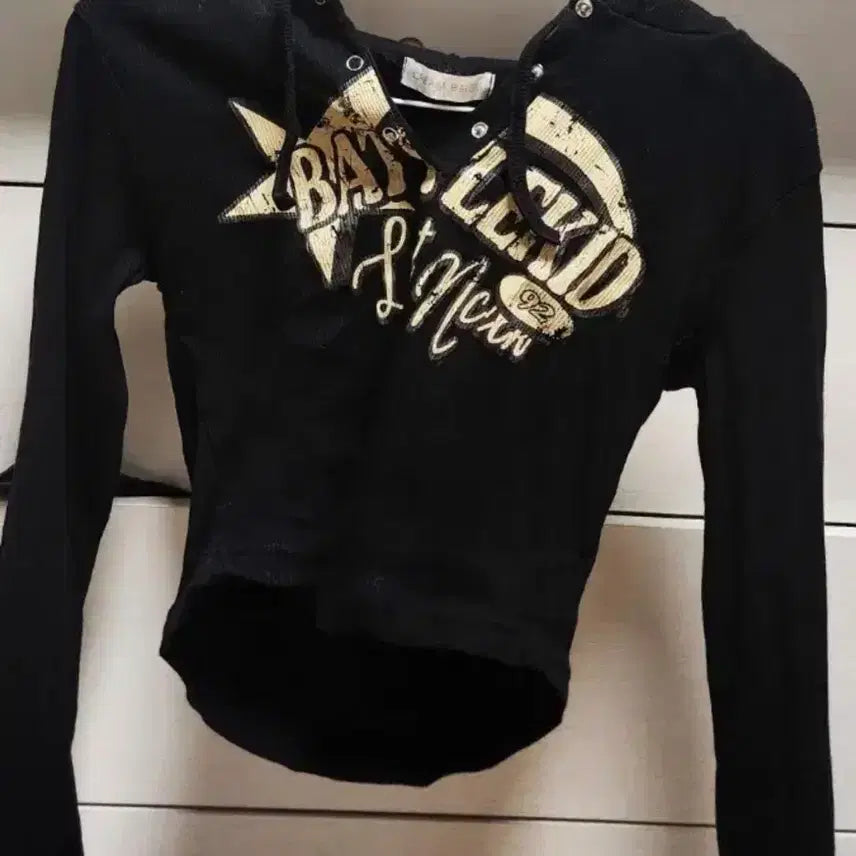 [BUNJANG] Gyarugoth Punk Black Long Sleeve Hoodie / 갸루 고스펑크깔 긴팔 후드 긴팔티
