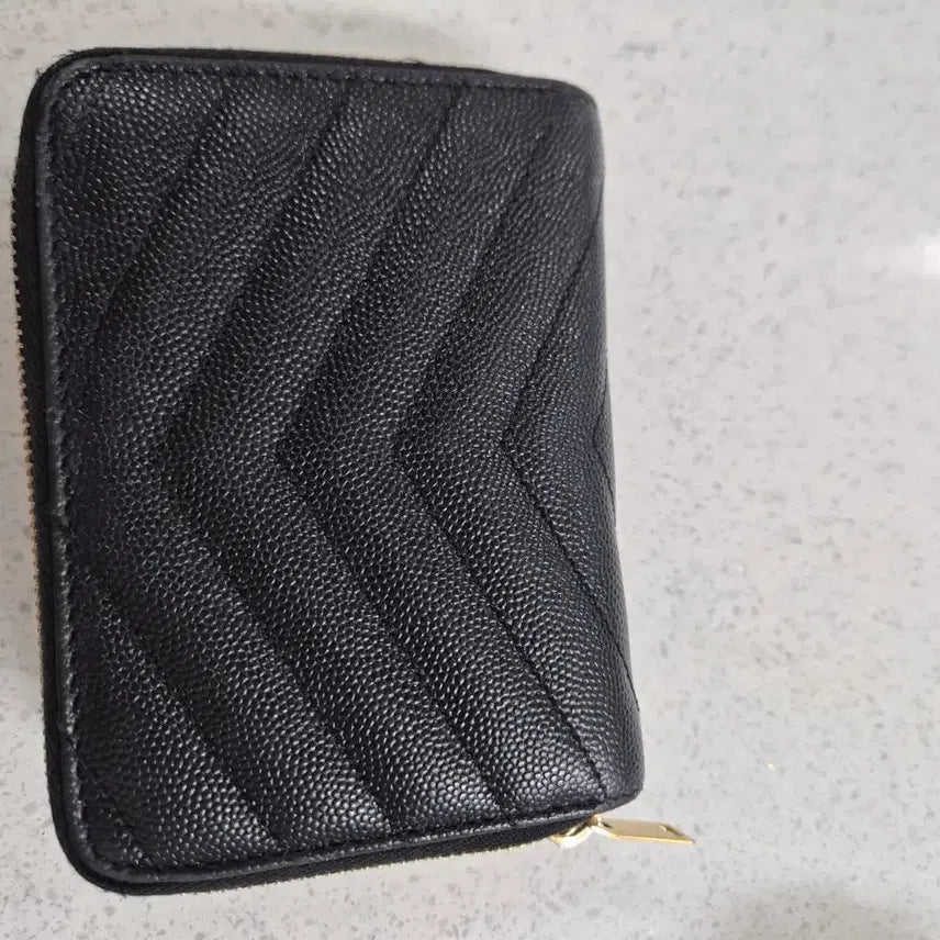 [BUNJANG] Saint Laurent Black Quilted Compact Wallet / 생로랑 불랙 컴팩트 지갑