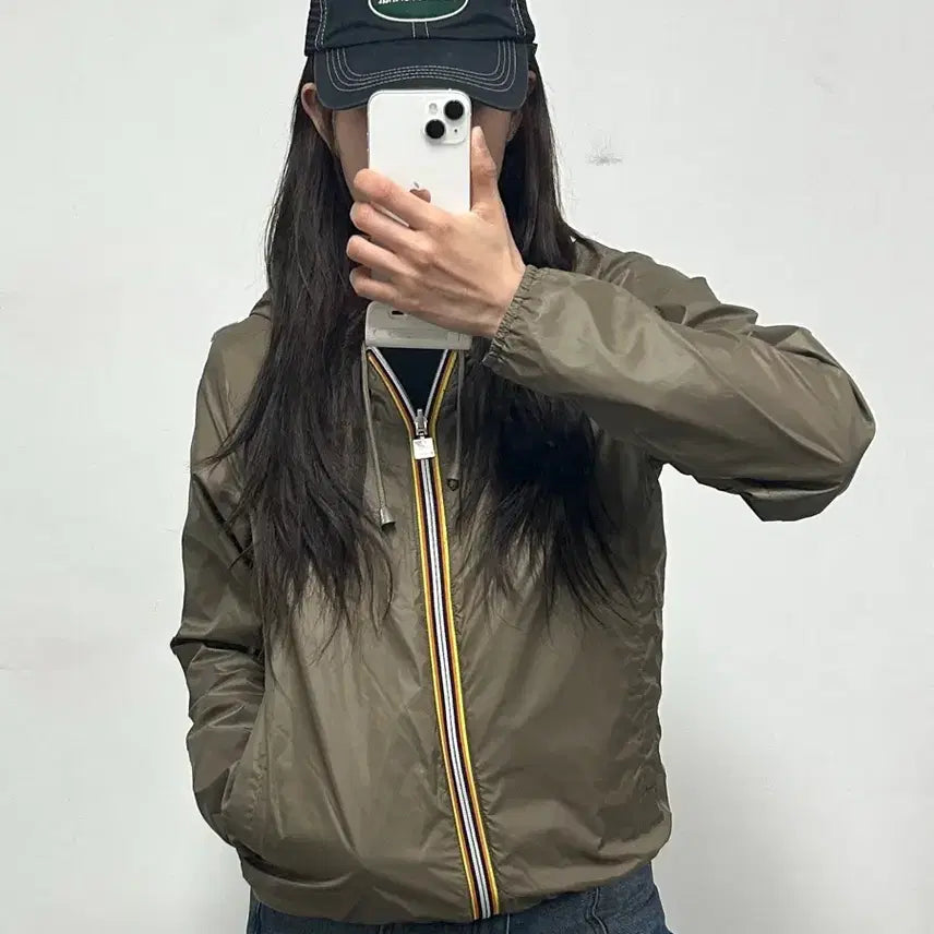 [BUNJANG] Kway Camo/Tan Reversible Windbreaker Jacket / 까웨 카모/탄 컬러 리버시블 바람막이 자켓