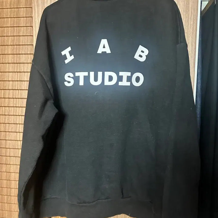 [BUNJANG] IAB Studio Half Zip-up Hoodie Black Set / IAB STUDIO 하프집업 후드 블랙 셋업 상하의