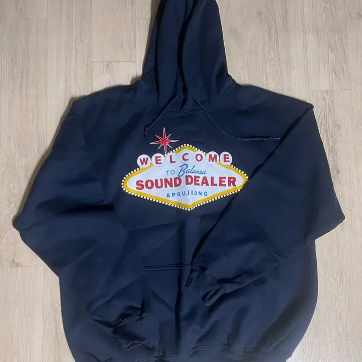 [BUNJANG] Balansa Welcome Records Hoodie Navy XL / 발란사 웰컴레코즈 후드티 네이비 XL