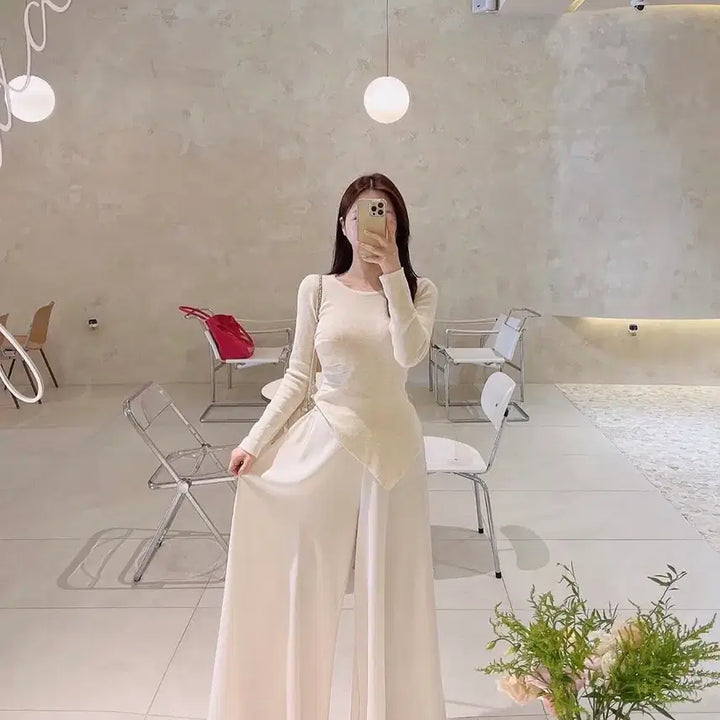 [BUNJANG] Boutique U White Silk Set / 부띠끄유 청순 화이트 셋업