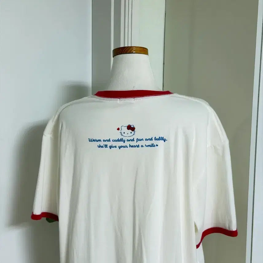 [BUNJANG] Hello Kitty Ringer T-Shirt - Red &amp; White / 헬로키티 링거 레드 화이트 티셔츠 어항빈티지진리엣팃시베이비베어소소혜지