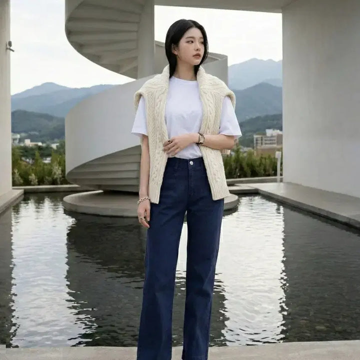 [SOLD OUT] 네이비 스판 카치온 밴딩 팬츠(XL)