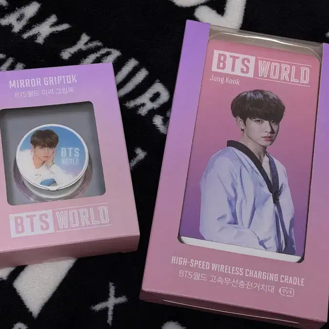 [BUNJANG] BTS Jungkook Wireless Charger &amp; Mirror Grip Tok / bts월드 정국 충전거치대 미러그립톡
