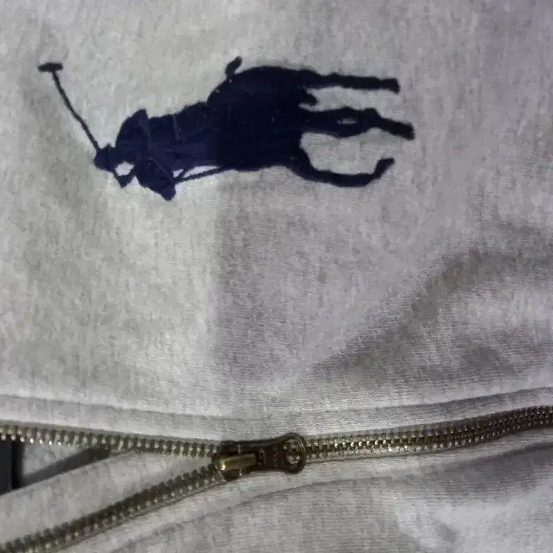 [BUNJANG] Polo Ralph Lauren Big Pony Grey Hooded Zip-Up Sweatshirt / 폴로 POLO 랄프로렌 그레이 빅포니 후드집업 95~100