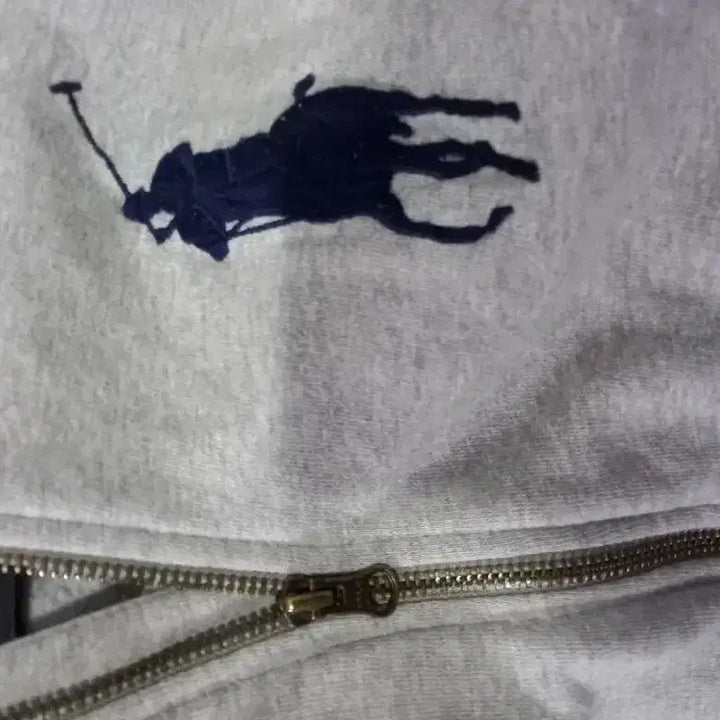 [BUNJANG] Polo Ralph Lauren Big Pony Grey Hooded Zip-Up Sweatshirt / 폴로 POLO 랄프로렌 그레이 빅포니 후드집업 95~100