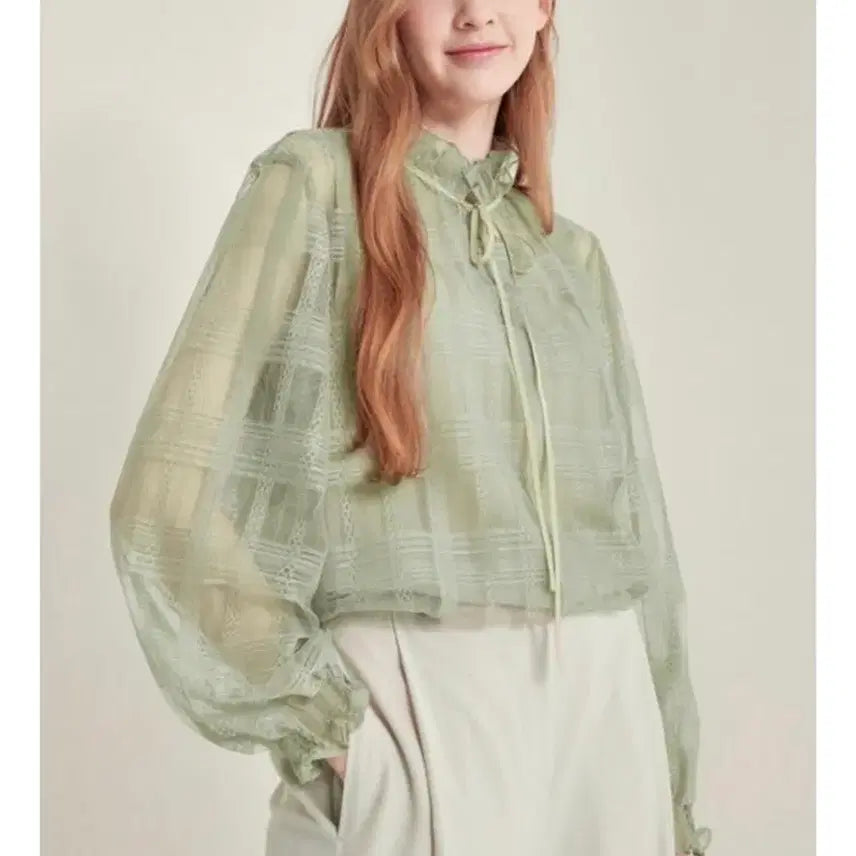 [SOLD OUT] 한섬 SJSJ 에스제이 시스루 레이스 블라우스 55