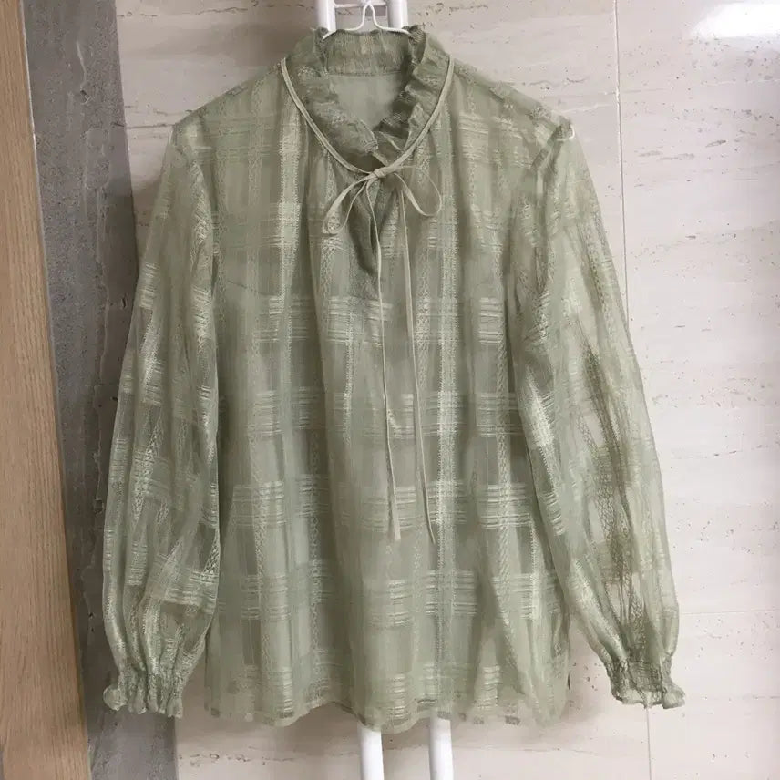 [SOLD OUT] 한섬 SJSJ 에스제이 시스루 레이스 블라우스 55
