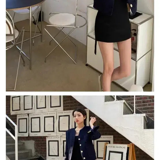 [SOLD OUT] <플립> 트위드자켓 네이비 새제품
